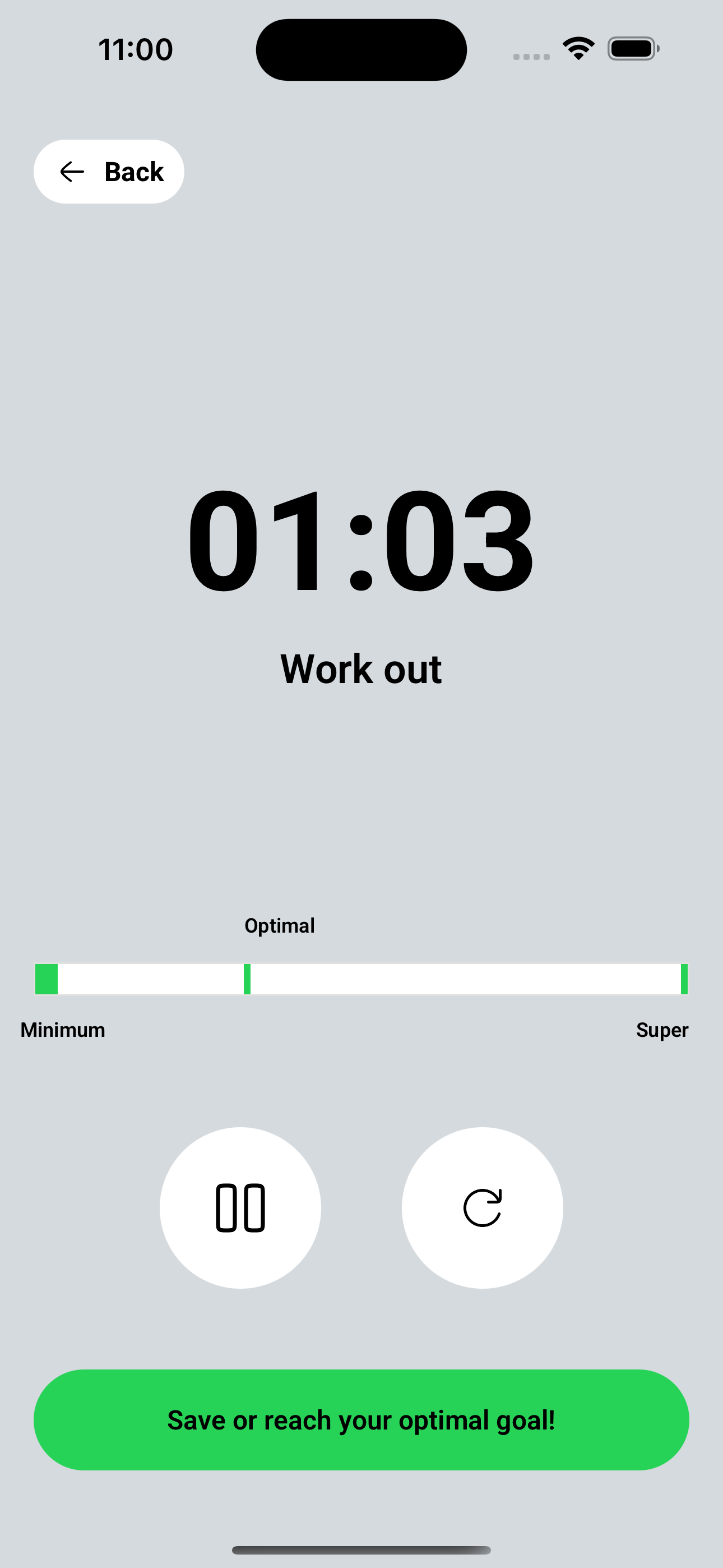 Minimum amount to complete — timer